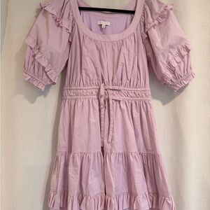 Anna Cate Aurora Ruffled Mini Dress in Lavender Size S